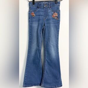 Wonder Nation Girls Flare Jeggings M 7/8 Boho Floral Denim